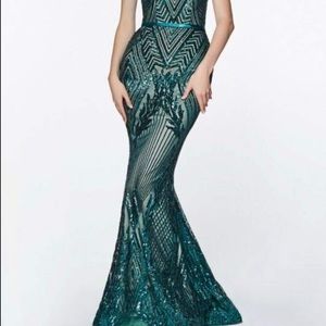 Teal sequin dress